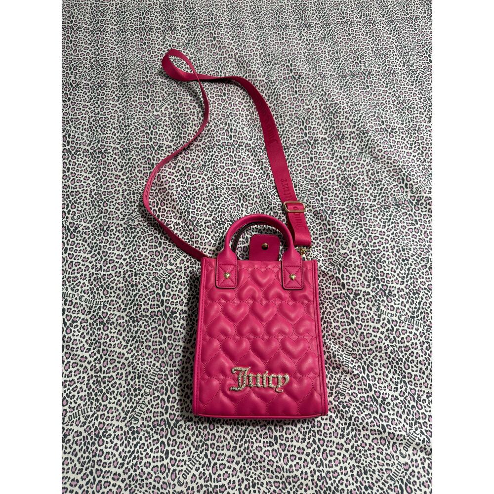 JUICY CUTURE HOT PINK PURSE‎ BARBIE Y2K STYLE QUILTED HEARTS